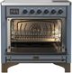 Ilve® Majestic III 36" Blue Gray Pro Style Induction Range with Triple Glass Door and Burnished Trim-1