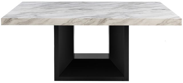 Global Furniture USA D02 White Dining Table with Black Base-1