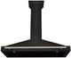 ZLINE Autograph Edition 48" Black Stainless Steel Wall Mounted Range Hood with Polished Gold Handle-3