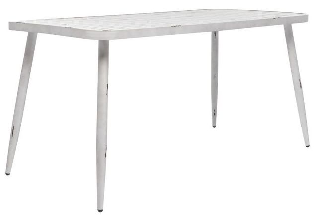 Deco Marche White Rectangular Metal Outdoor Dining Table-0