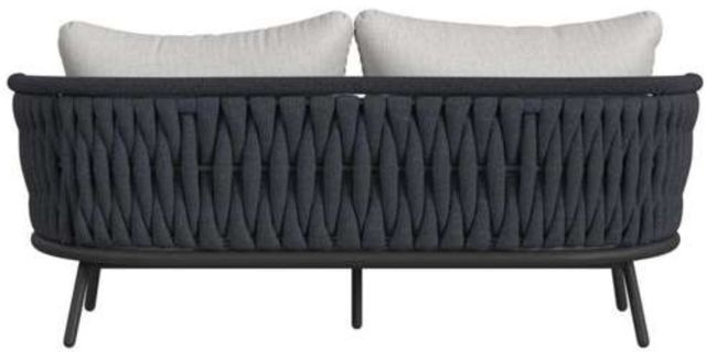 Elements International Bali Dark Gray/Olefin Gray Aluminum/Fabric Outdoor Loveseat-3