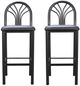Linon Soleil 2-Piece Black Vinyl Metal Barstool Set-3