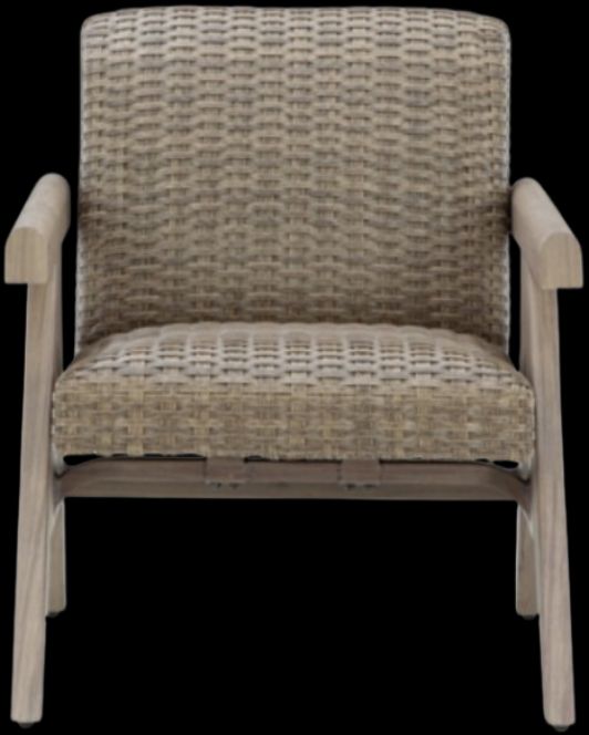 Signature Design by Ashley® Cliff Trails Beige Outdoor Aluminum/Resin Wicker Rocking Lounge Chair-1