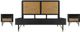 Armen Living Saratoga 3-Piece Black/Brown Queen Bedroom Set-0