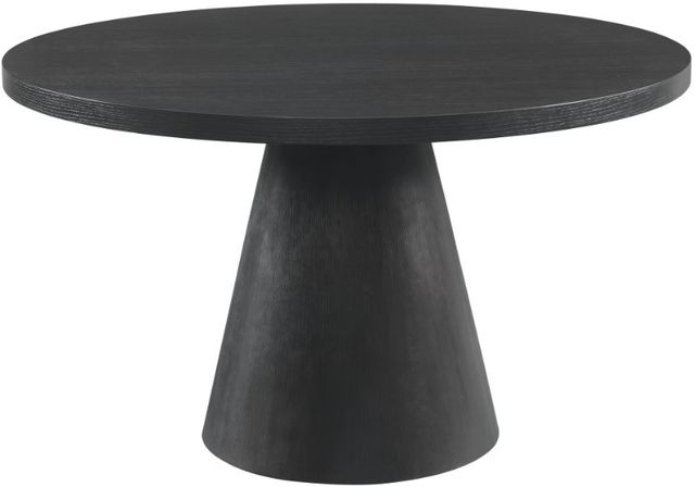 Elements International Portland Black Round Dining Table-0
