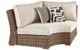 Signature Design by Ashley® Beachcroft 5-Piece Beige/Brown Fabric/Wicker Outdoor L-Shape Seating Set-3