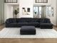 Homelegance® Traverse 5-Piece Black Modular Sectional with Reversible Chaise and Ottoman-1