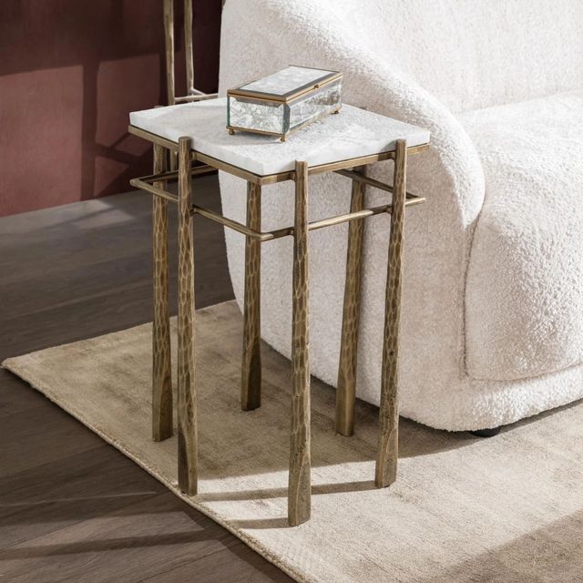 Classic Home Jasmine Moonstone White End Table-1