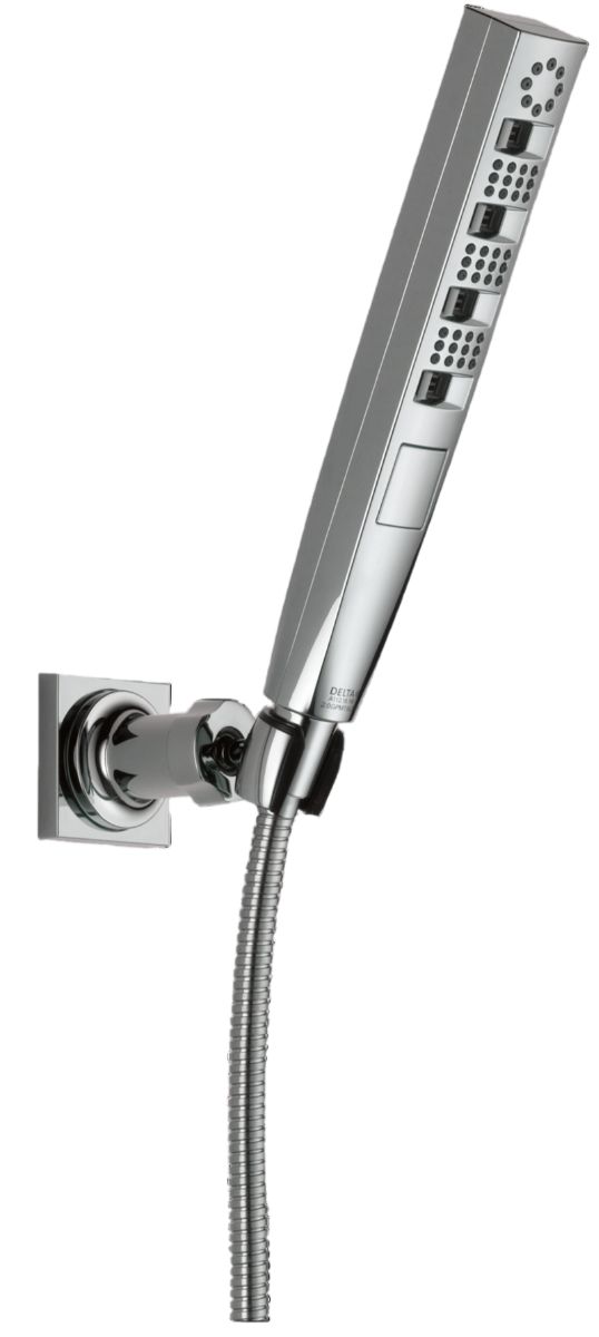 Delta Universal Showering Lumicoat® Chrome H2Okinetic® 4-Setting Wall Mount Hand Shower-0