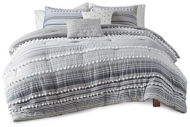 Olliix by Urban Habitat Grey Twin/Twin XL Calum Cotton Jacquard Comforter Set-0
