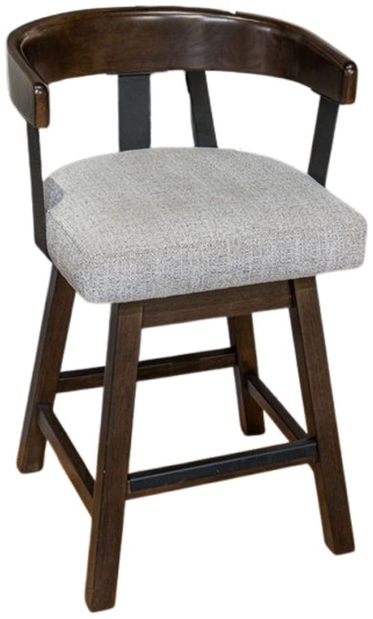 Signature Design by Ashley® Haddigan Dark Brown Upholstered Swivel Bar Stool-0