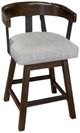 Signature Design by Ashley® Haddigan Dark Brown Upholstered Swivel Bar Stool-0
