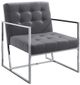 Mazin Furniture Delia Gray/Chrome Accent Chair-2