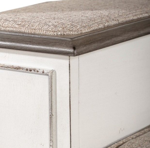 Liberty Furniture Magnolia Manor Antique White/Weathered Bark Pet Steps-4