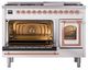 Ilve® Nostalgie II Noblesse 48'' Custom RAL Color Pro Style Dual Fuel Range with Copper Trim-3