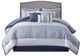 Olliix by Madison Park Bennett 7 Piece Navy King Jacquard Comforter Set-0