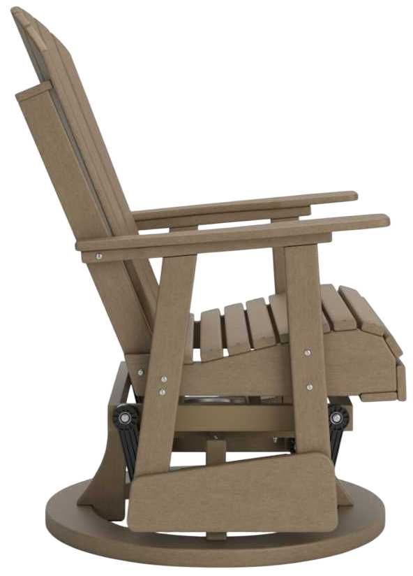 Signature Design by Ashley® Hyland Wave Driftwood Plastic Outdoor Swivel Glider Chair-2