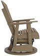 Signature Design by Ashley® Hyland Wave Driftwood Plastic Outdoor Swivel Glider Chair-2