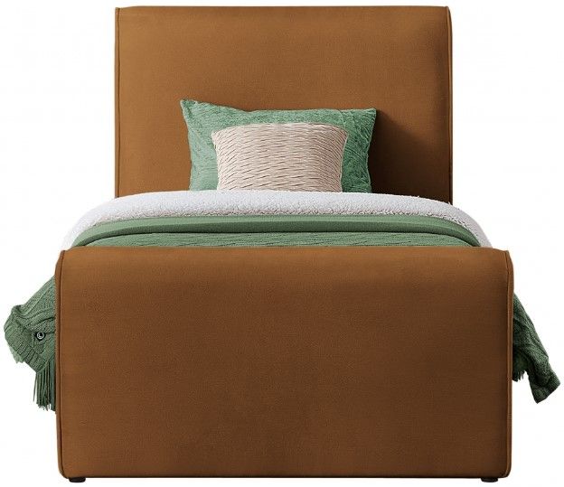 Meridian Furniture Sloan Saddle Twin Upholstered Panel Bed-1