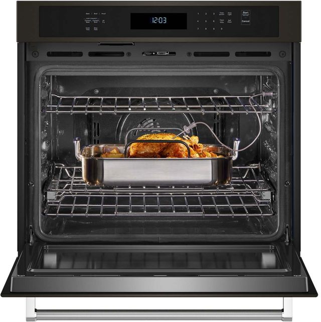 KitchenAid® 27" PrintShield™ Black Stainless Steel Single Electric Wall Oven-2