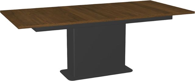 Amisco Customizable Lucarelli 108" Rectangular Extendable Table with 1" Walnut Veneer Top and 1 Leaf-0