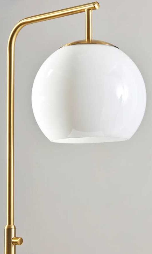 Adesso® Globe Antique Brass Floor Lamp with Milk Glass-1