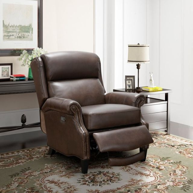 BarcaLounger® Philadelphia Ashford Walnut Leather Power Recliner-3