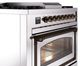 Ilve® Nostalgie II Noblesse 36'' Stainless Steel Pro Style Dual Fuel Range with Burnished Trim-4