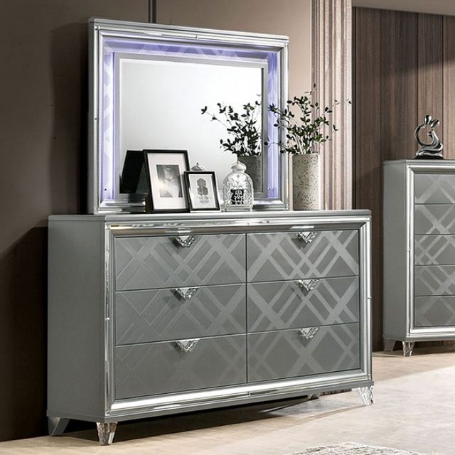 Furniture of America® Emmeline Silver Queen 5-Piece Bedroom Set-2