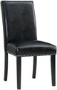 Elements International Meridian Black Upholstered Dining Side Chair-0