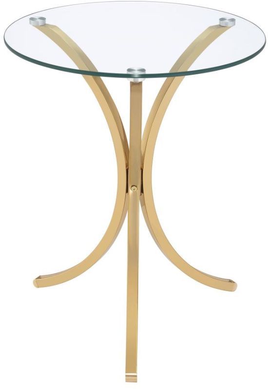 Coaster® Eloise Glass Top Side Table with Gold Metal Base-0