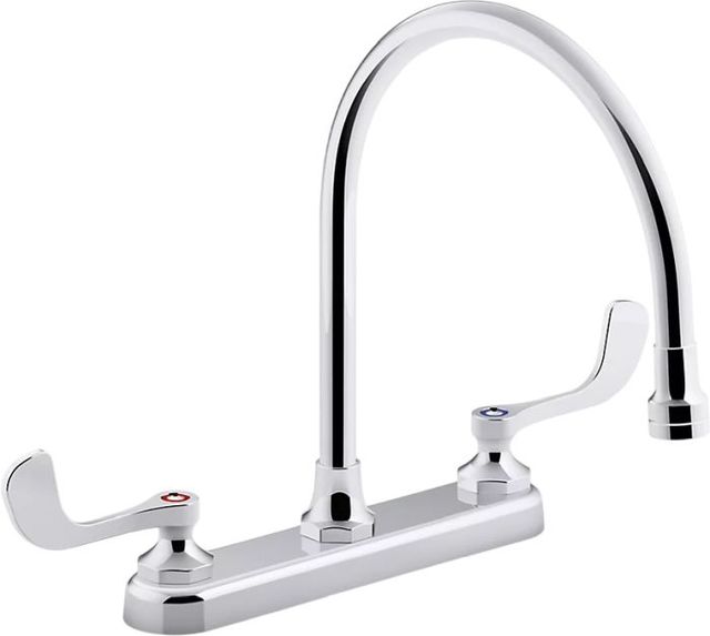 KOHLER® Triton® Bowe® Polished Chrome Kitchen Sink Faucet with 9.31" Gooseneck Spout, Aerated Flow and Wristblade Handles, 1.5 Gpm-0
