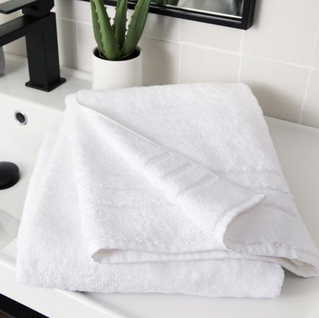 Cariloha White Viscose and Turkish Cotton Blend Bath Sheet-4