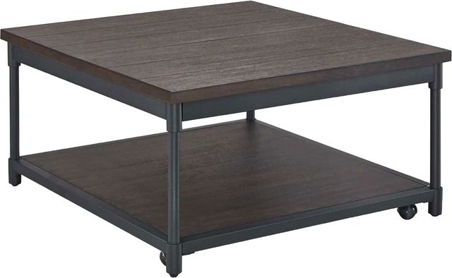Steve Silver Co. Prescott Smoky Oak Lift-Top Cocktail Table with Black Frame-0