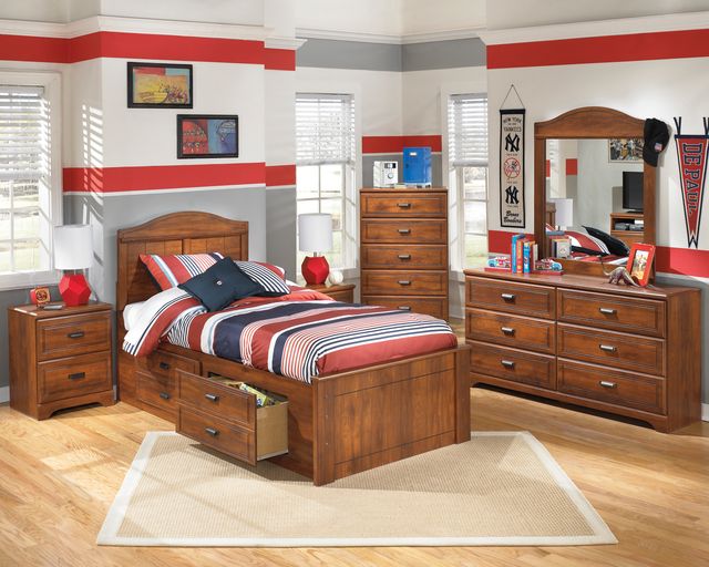 Signature Design by Ashley® Barchan 2-Piece Medium Brown Full Panel Bed Set-3