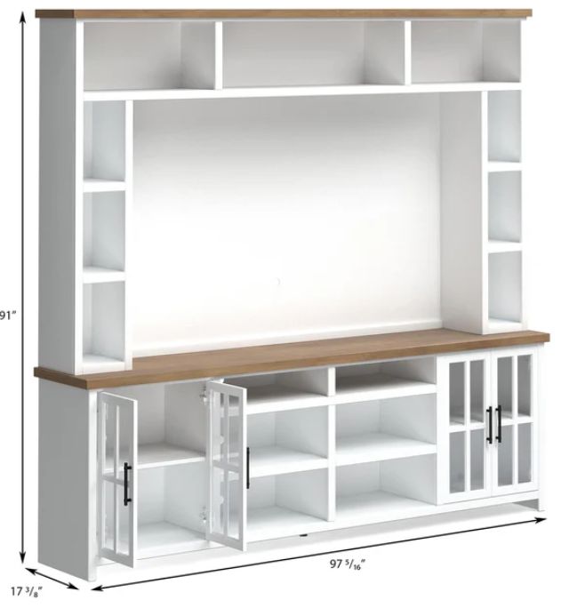 Legends Home Hampton Barnwood/Jasmin White Entertainment Center-2
