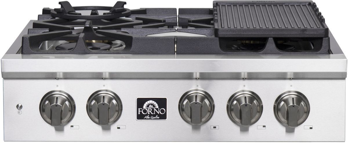 FORNO® ALTA QUALITA 30" Stainless Steel Pro-Style Gas Rangetop