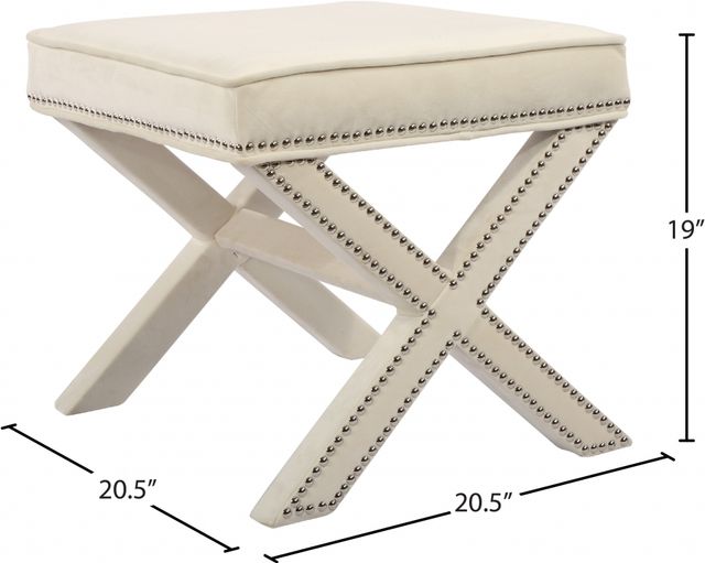 Meridian Furniture Nixon Cream Velvet Stool-2