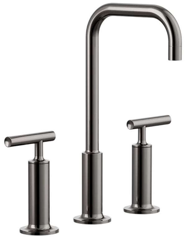KOHLER® Purist® Vibrant Titanium 11" Widespread Bathroom Sink Faucet with Lever Handles-0