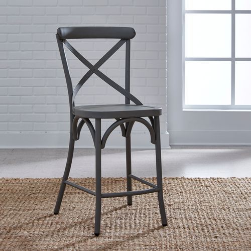 Liberty Furniture Vintage Grey X-Back Counter Chair-1