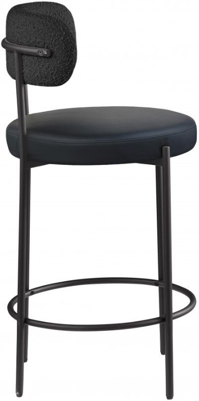 Meridian Furniture Beacon Black Vegan Leather Counter Stool-2