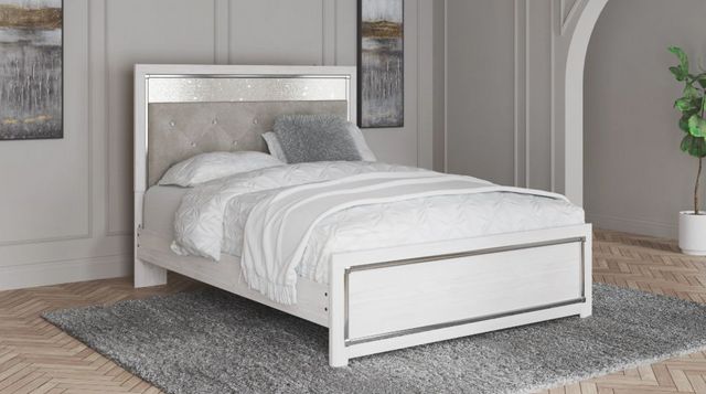 Signature Design by Ashley® Altyra White Queen Upholstered Panel Bed-3
