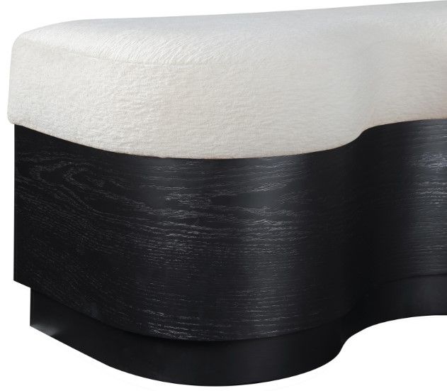 Meridian Furniture Savoy Cream/Black Upholstered Bench-4