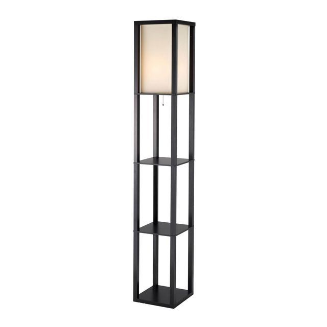 Adesso® Titan Black Tall Shelf Floor Lamp-0