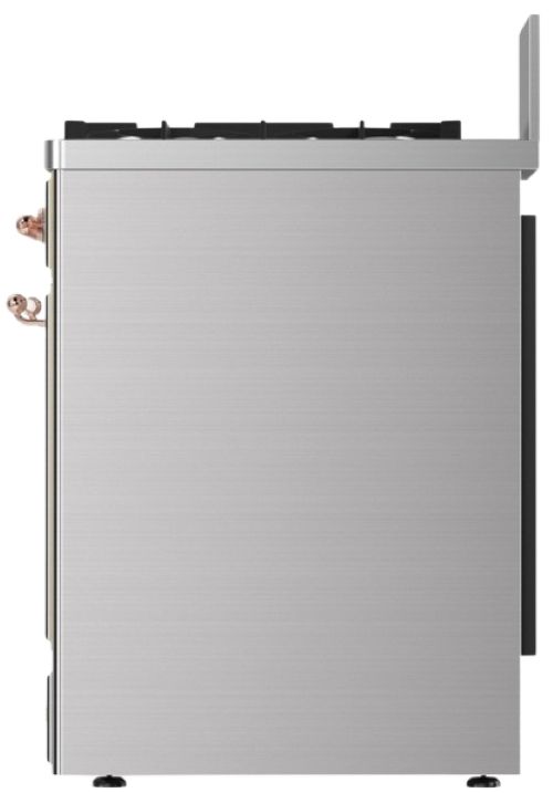 Ilve® Majestic III 30" Stainless Steel Pro Style Dual Fuel Natural Gas Range with 5 Black Brass Burners and Copper Trim-2