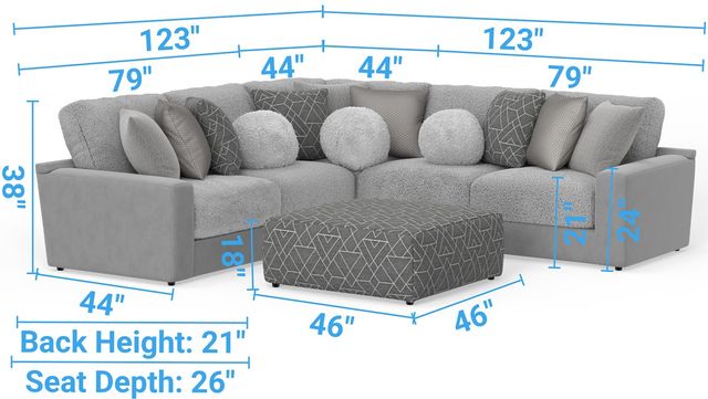 Jackson Furniture Canyon 4-Piece Gray/Platinum/Zinc Modular Sectional and Ottoman-2
