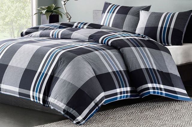 Olliix by INK+IVY Grey Twin Nathan Duvet Cover Mini Set-0