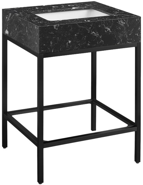 Meridian Furniture Marmo Black/Matte Black 24" Bathroom Vanity-0