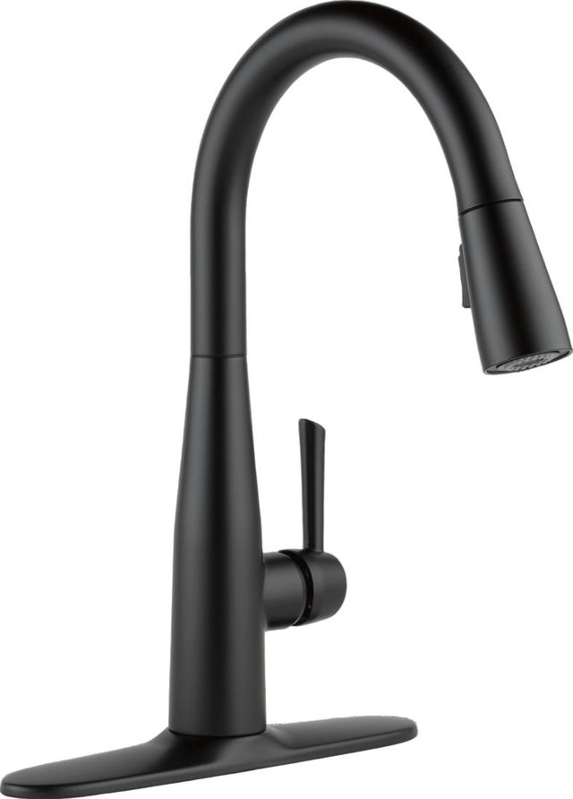 Delta Essa® Matte Black Single Handle Pull-Down Kitchen Faucet-3