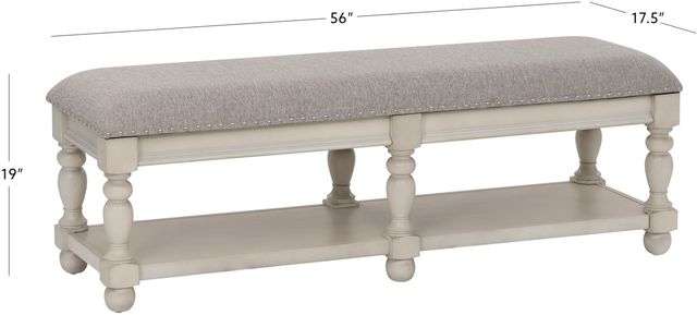 Powell® Carrington Antique White/Gray Bench-2